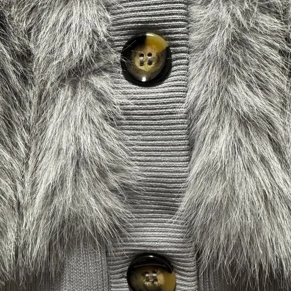 NWT Astrid Oversized Statement Faux Fur Cardigan – Grey – Sample